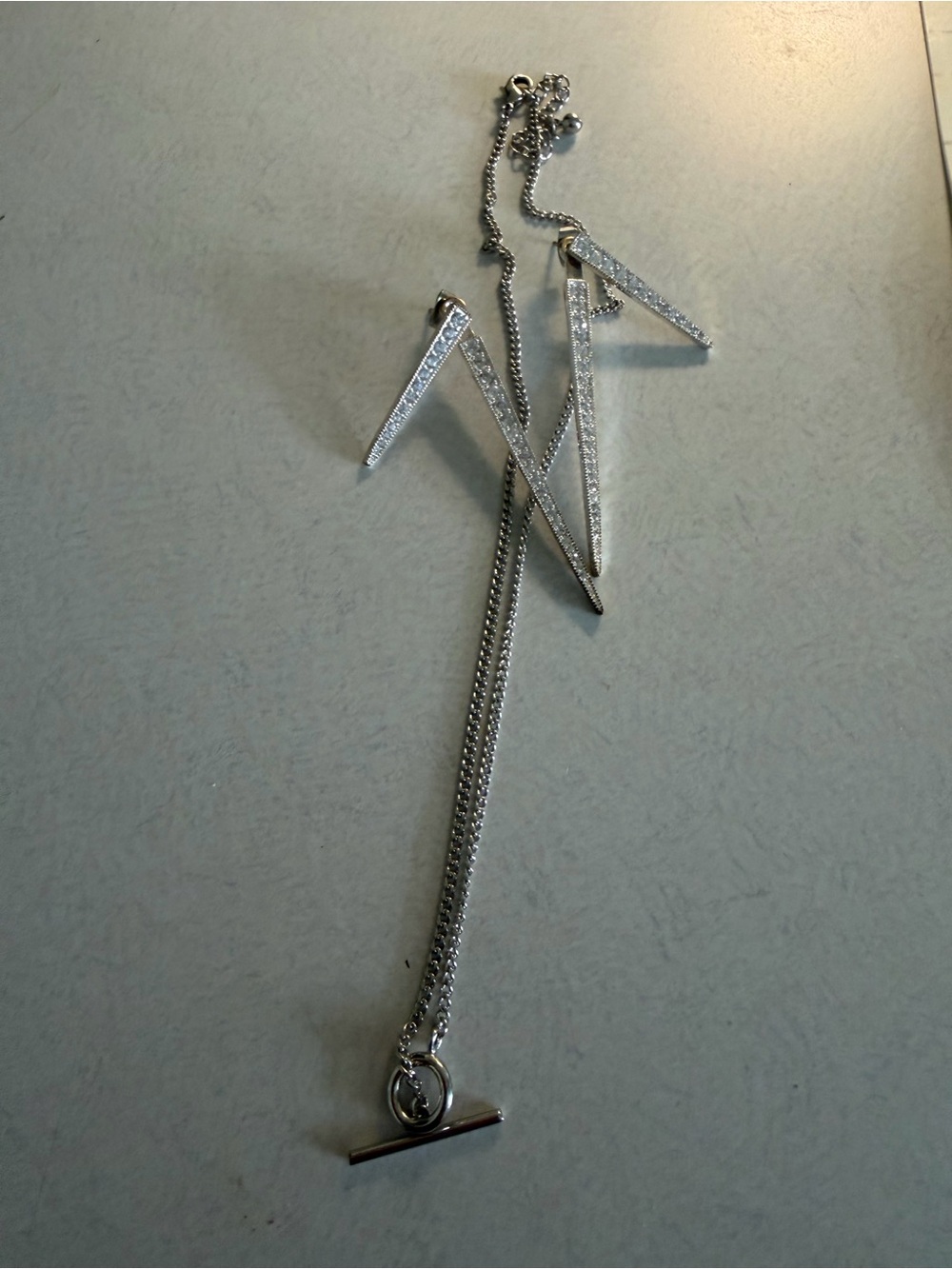 Uncommon James Necklace & Earring Sterling Silver Linear Bar Pendant Necklace